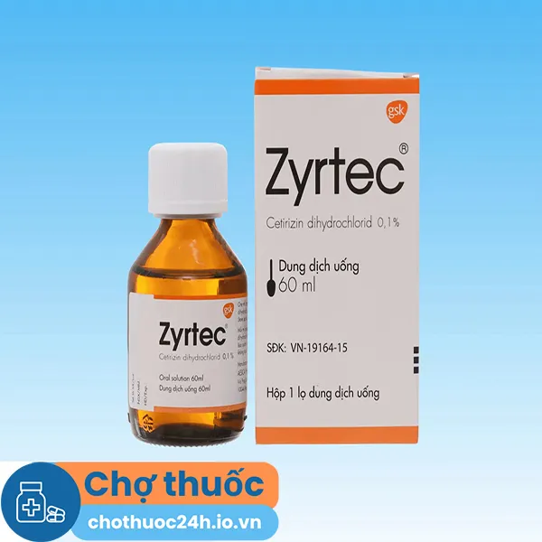 Zyrtec siro 60ml – Điều trị viêm mũi dị ứng, mẩn ngứa mày đay